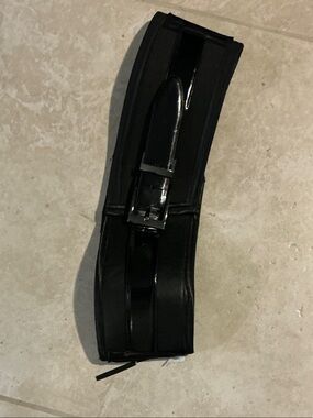 Current/Elliott Black Wide Patent Belt with Buckle
